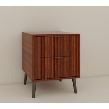 Wooden Nightstand With 2 Drawers